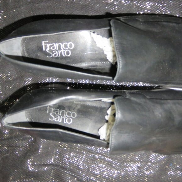 FRANCO SARTO Flex Black Italian Leather Loafers Driving Shoes size 10 - Picture 3 of 13